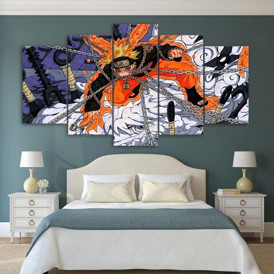 Naruto chained - Anime 5 Panel Canvas Art Wall Decor Naruto chained - Anime 5 Panel Canvas Art Wall Decor