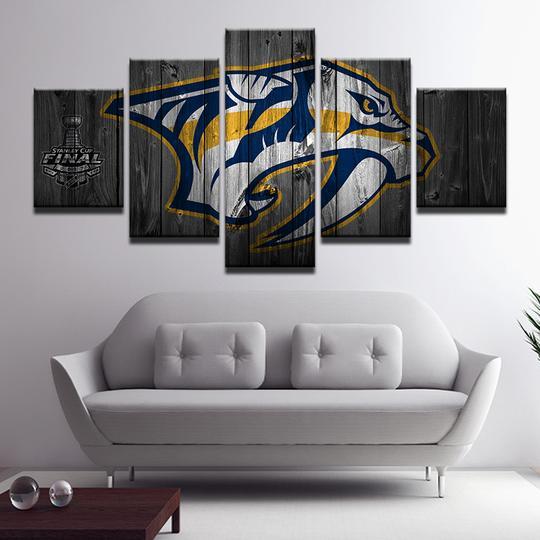 Nashville Predators 08- Sport 5 Panel Canvas Art Wall Decor Nashville Predators 08- Sport 5 Panel Canvas Art Wall Decor