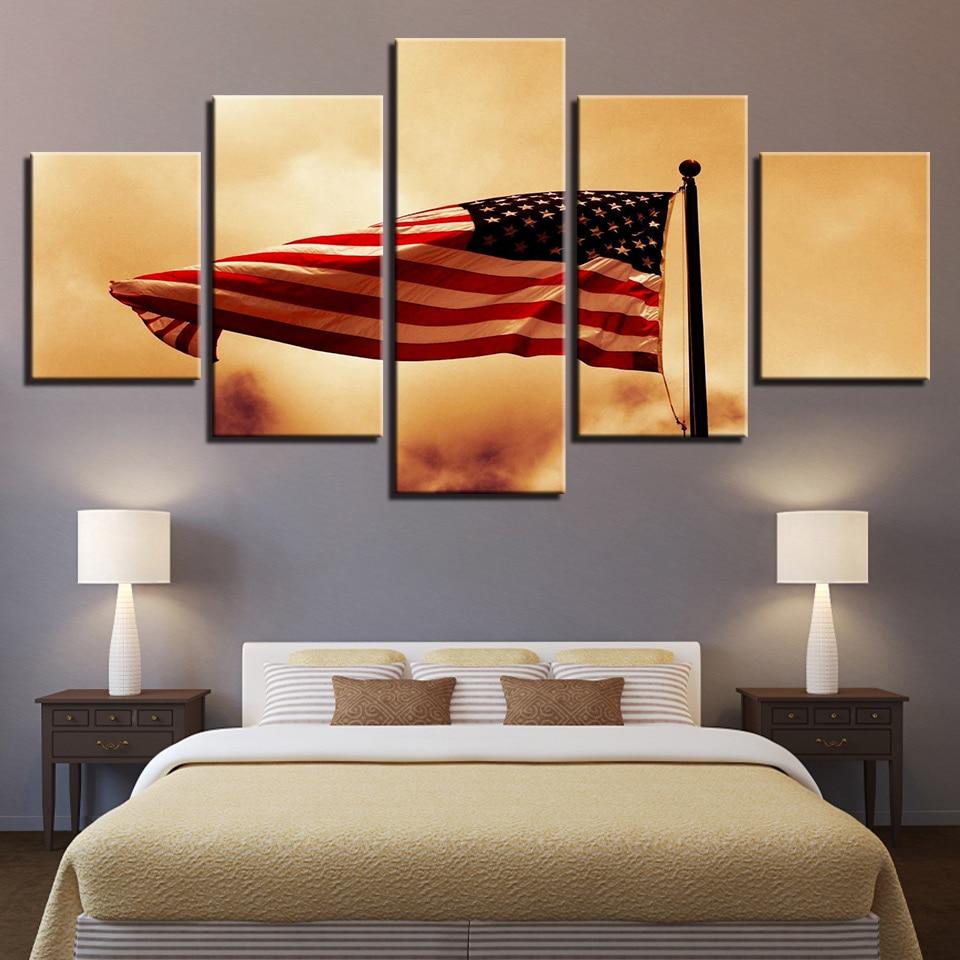 National Flag 10 - Abstract 5 Panel Canvas Art Wall Decor National Flag 10 - Abstract 5 Panel Canvas Art Wall Decor