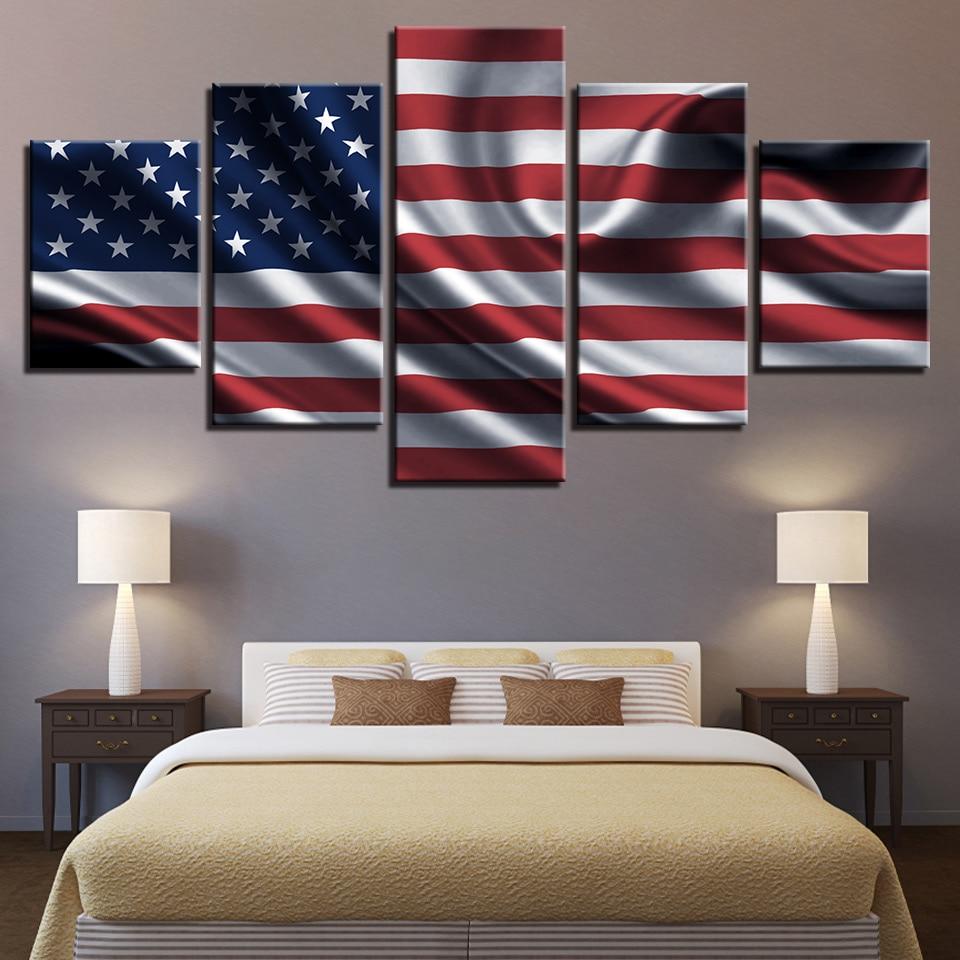 National Flag 16 - Abstract 5 Panel Canvas Art Wall Decor National Flag 16 - Abstract 5 Panel Canvas Art Wall Decor