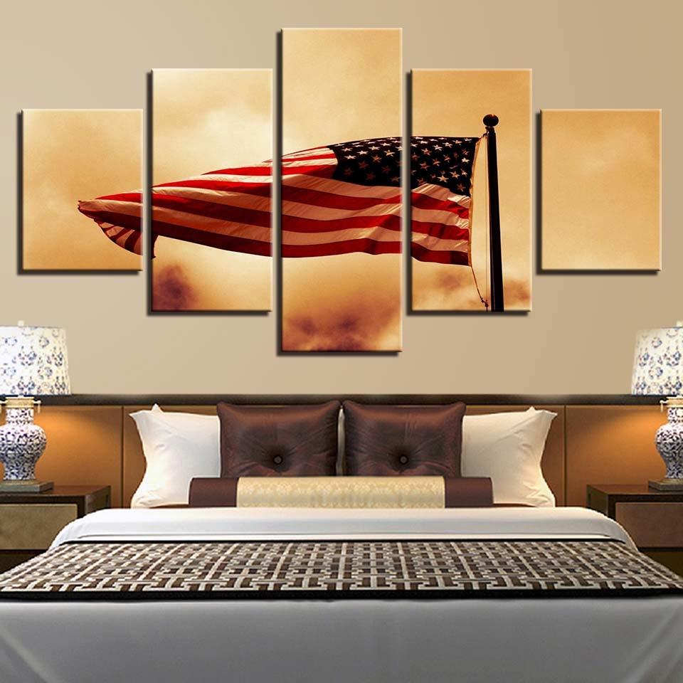 National Flag 26 - Abstract 5 Panel Canvas Art Wall Decor National Flag 26 - Abstract 5 Panel Canvas Art Wall Decor