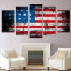 National Flag 28 - Abstract 5 Panel Canvas Art Wall Decor