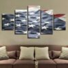 National Flag 32 - Abstract 5 Panel Canvas Art Wall Decor