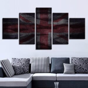 National Flag 36 - Abstract 5 Panel Canvas Art Wall Decor