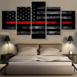 National Flag 50 - Abstract 5 Panel Canvas Art Wall Decor