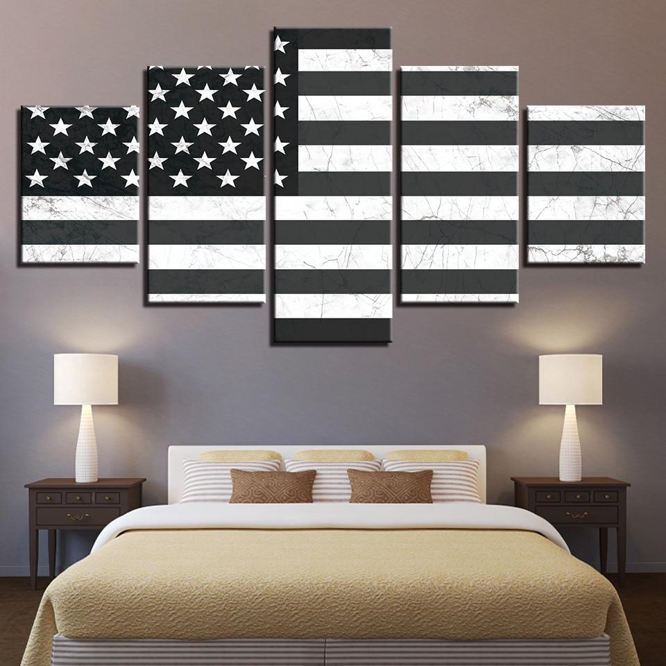 National Flag 6 - Abstract 5 Panel Canvas Art Wall Decor National Flag 6 - Abstract 5 Panel Canvas Art Wall Decor