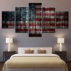 National Flag 9 - Abstract 5 Panel Canvas Art Wall Decor