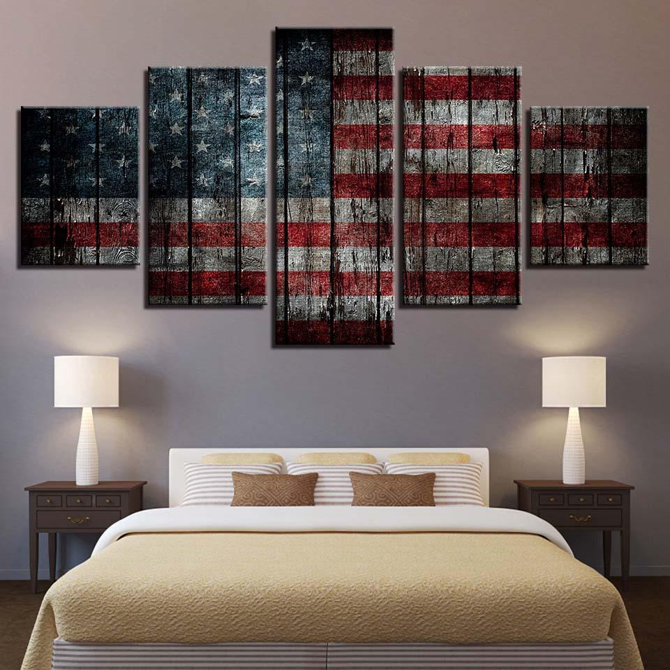 National Flag 9 - Abstract 5 Panel Canvas Art Wall Decor National Flag 9 - Abstract 5 Panel Canvas Art Wall Decor