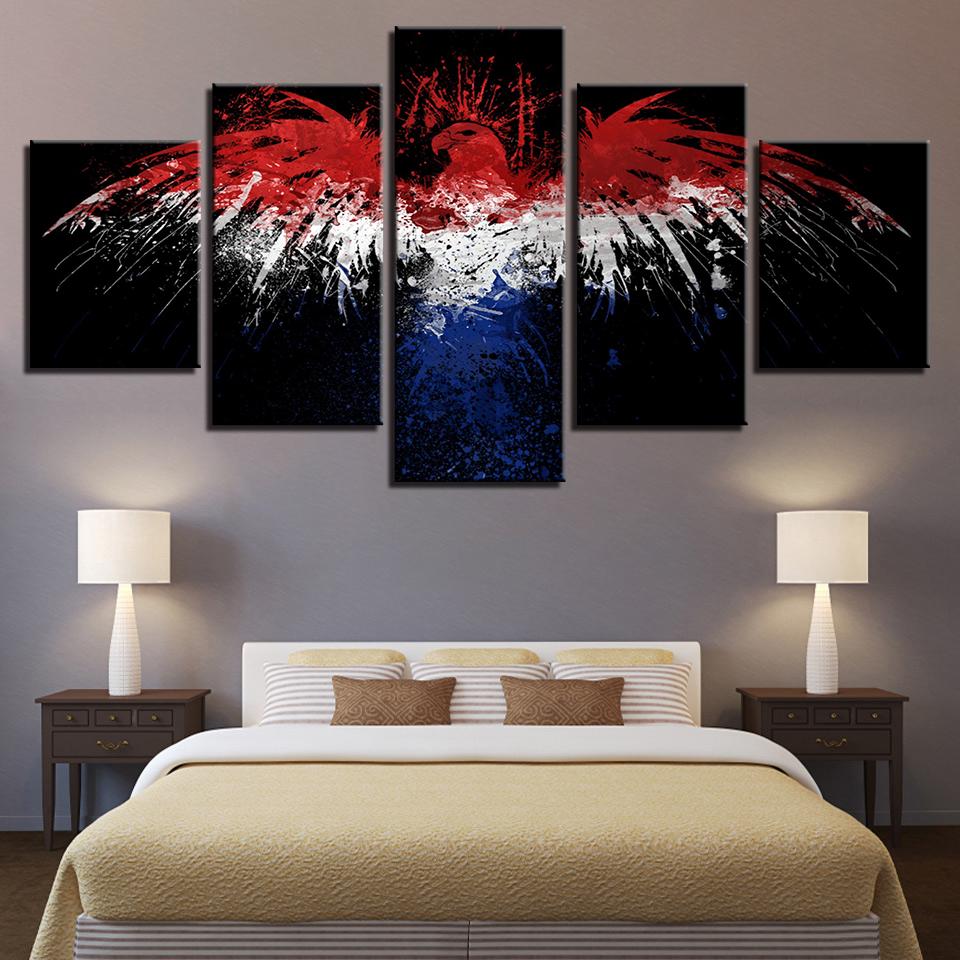 National Flag Eagle 5 - Abstract 5 Panel Canvas Art Wall Decor National Flag Eagle 5 - Abstract 5 Panel Canvas Art Wall Decor