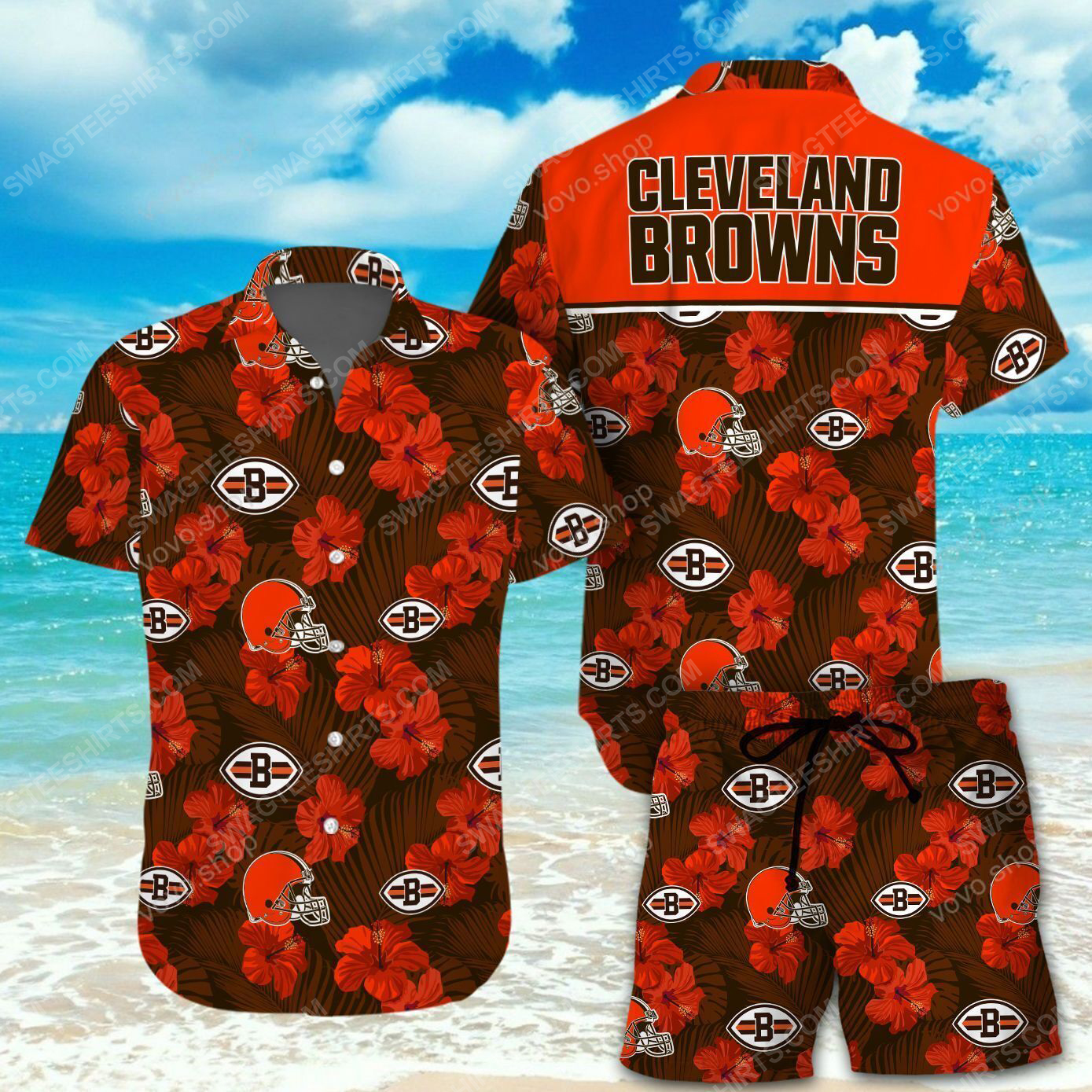 National Football League Cleveland Browns Printing Hawaiian Shirt National Football League Cleveland Browns Printing Hawaiian Shirt