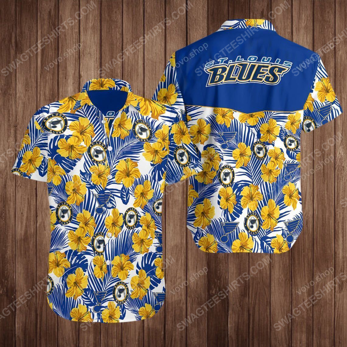 National Hockey League St Louis Blues Printing Hawaiian Shirt National Hockey League St Louis Blues Printing Hawaiian Shirt