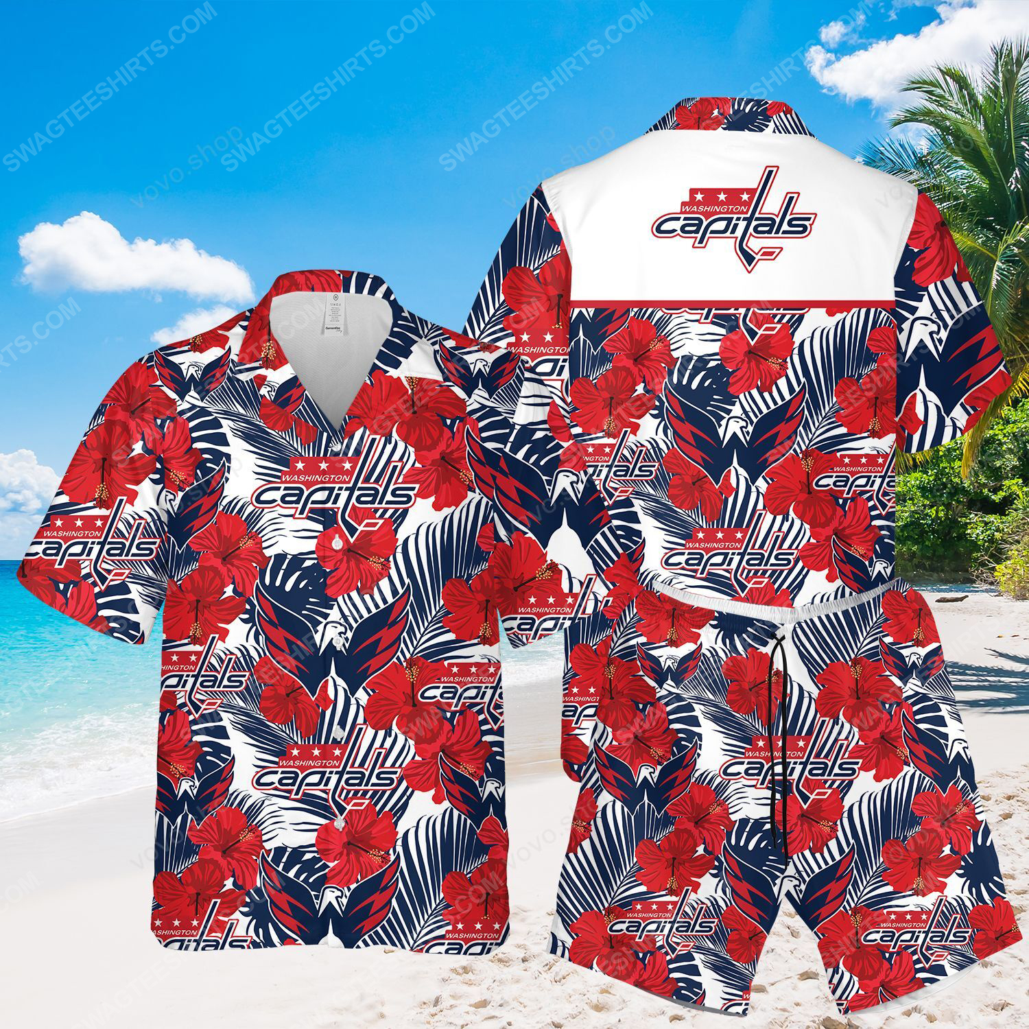 National Hockey League Washington Capitals Printing Hawaiian Shirt National Hockey League Washington Capitals Printing Hawaiian Shirt
