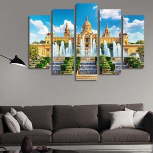 National Museum In Barcelona 01 - Nature 5 Panel Canvas Art Wall Decor