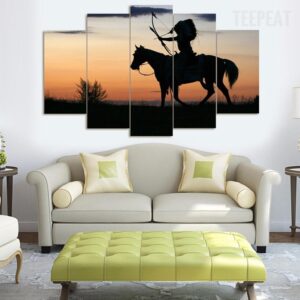 Native American “Serenity” - Army 5 Panel Canvas Art Wall Decor