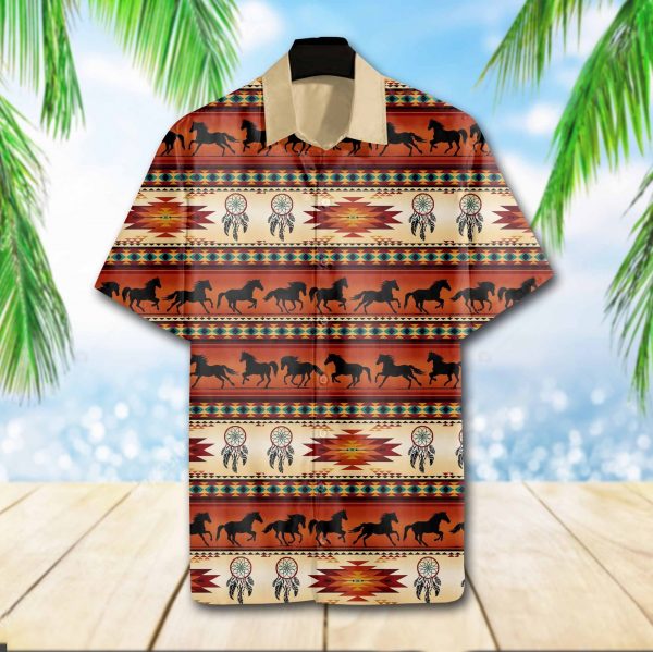 Native Horse Hawaiian Shirt Summer Button Up Native Horse Hawaiian Shirt Summer Button Up
