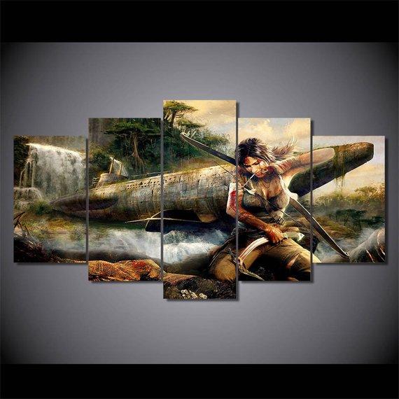 Native Warrior 5 - Army 5 Panel Canvas Art Wall Decor Native Warrior 5 - Army 5 Panel Canvas Art Wall Decor