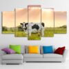 Natural Milk Cow in Farm - Animal 5 Panel Canvas Art Wall Decor