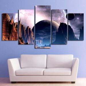 Nature Landscapes 01 - Space 5 Panel Canvas Art Wall Decor