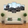 Navy Aircraft Carrier Angled View - Automative 5 Panel Canvas Art Wall Decor