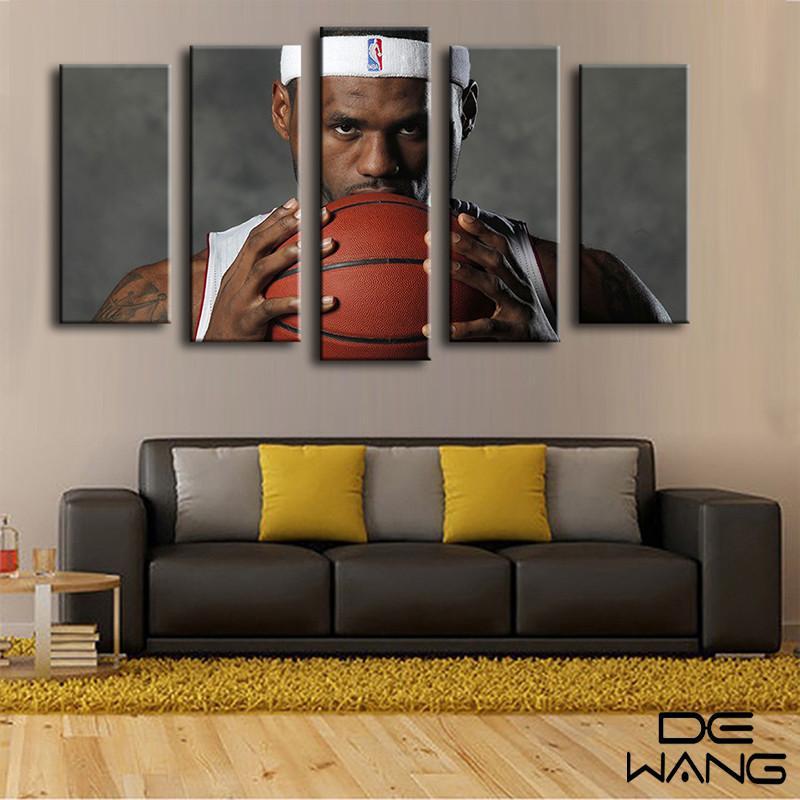 Nba Art Lebron James - Famous Person 5 Panel Canvas Art Wall Decor Nba Art Lebron James - Famous Person 5 Panel Canvas Art Wall Decor