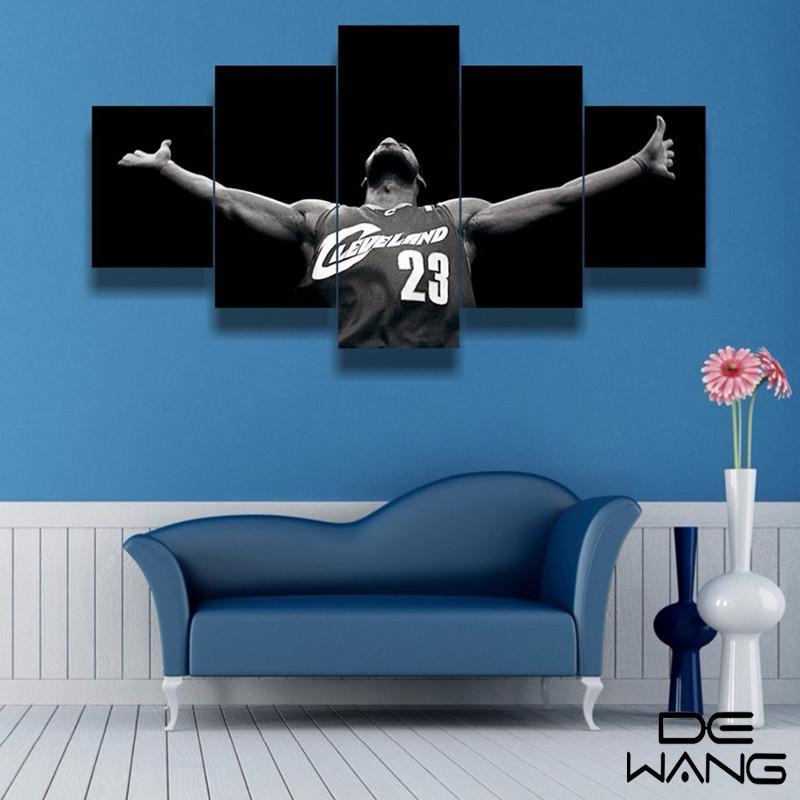 Nba Art Miami Heat Lebron James - Famous Person 5 Panel Canvas Art Wall Decor Nba Art Miami Heat Lebron James - Famous Person 5 Panel Canvas Art Wall Decor