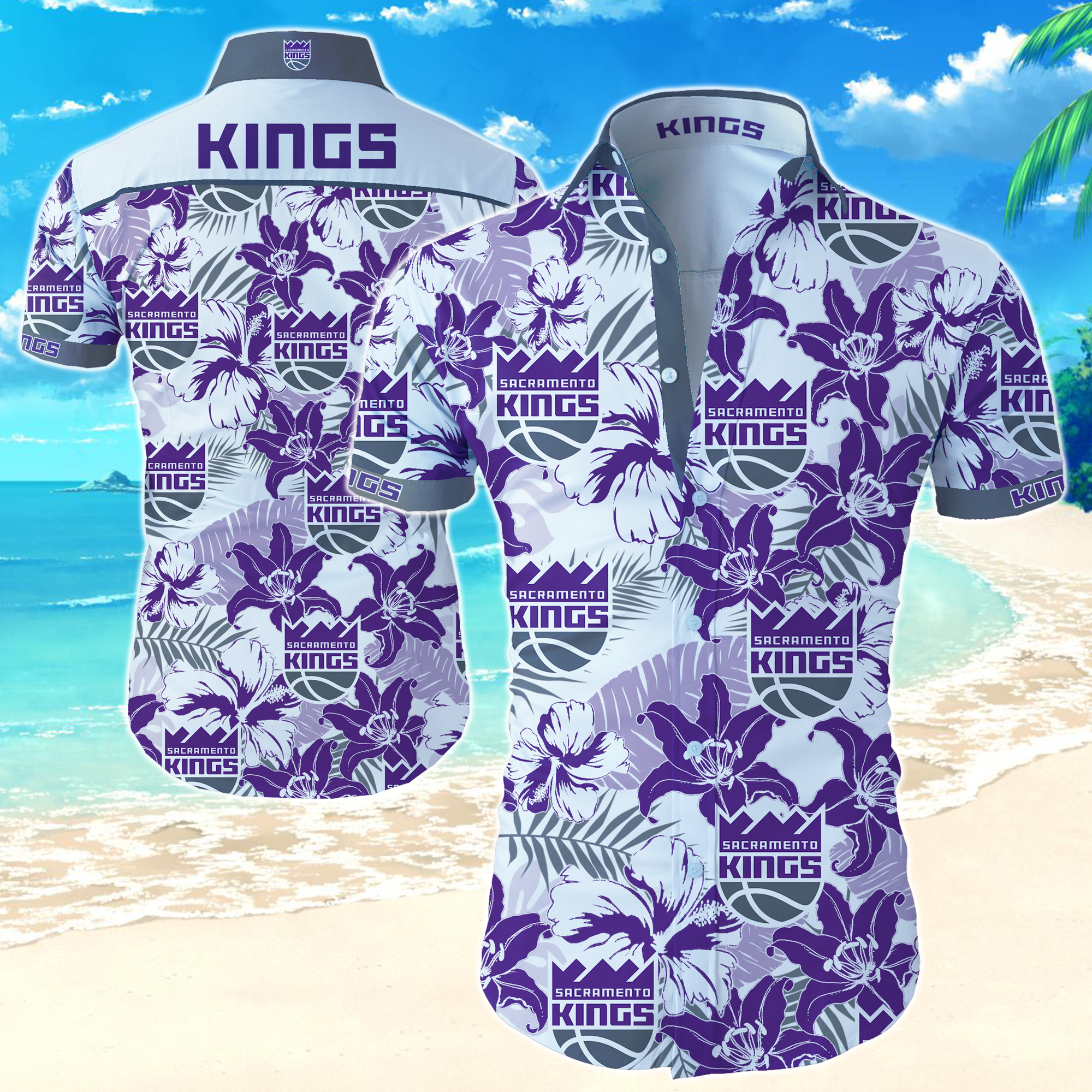 Nba Sacramento Kings Hawaiian Hawaiian Shirt Summer Button Up Nba Sacramento Kings Hawaiian Hawaiian Shirt Summer Button Up