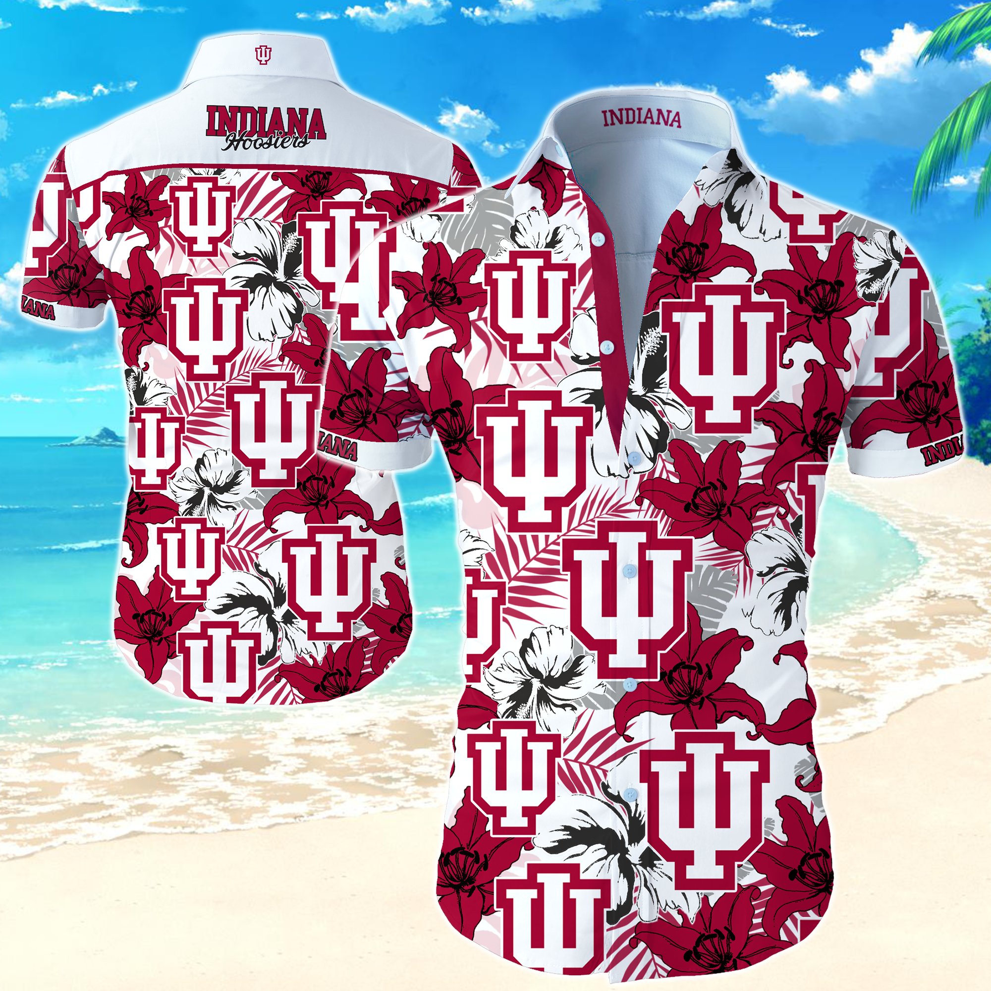 Ncaa Indiana Hoosiers Hawaiian Shirt Summer Button Up Ncaa Indiana Hoosiers Hawaiian Shirt Summer Button Up