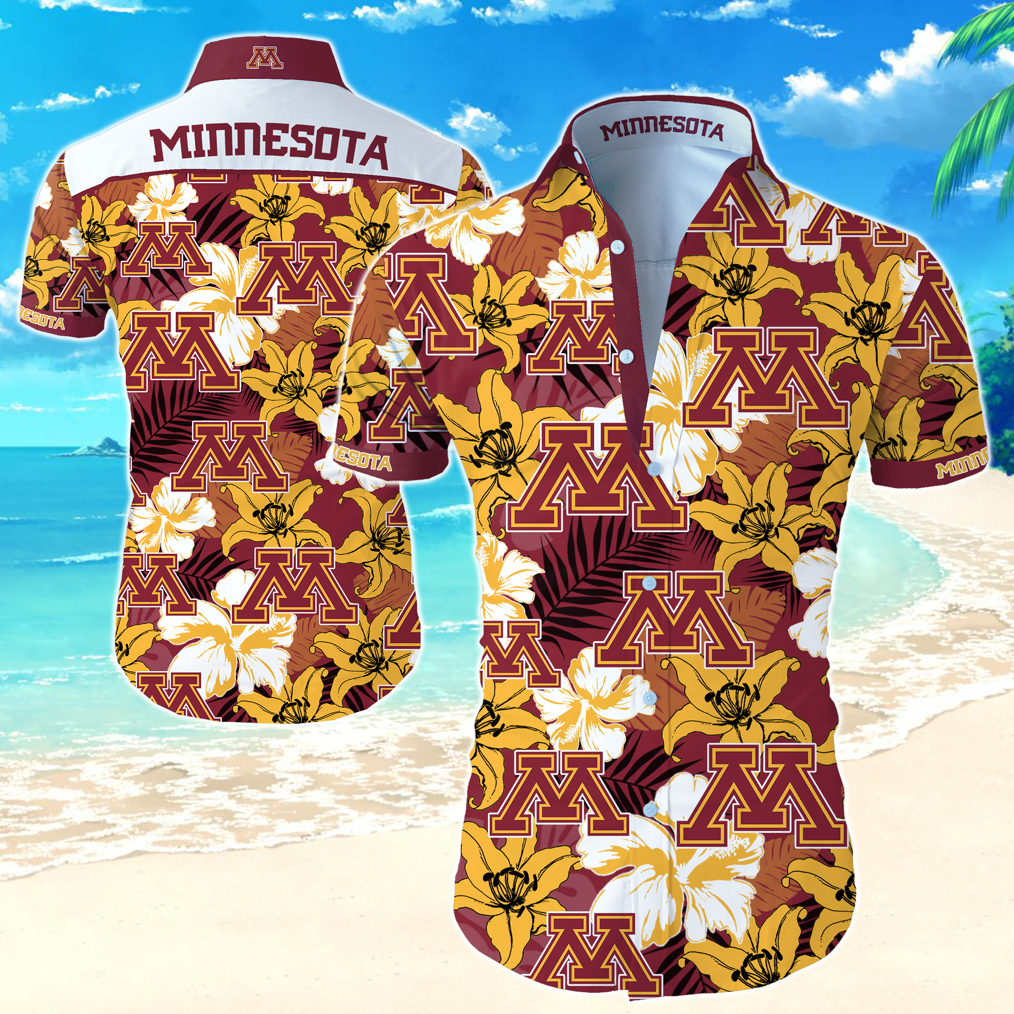 Ncaa Minnesota Golden Gophers Hawaiian Shirt Summer Button Up Ncaa Minnesota Golden Gophers Hawaiian Shirt Summer Button Up