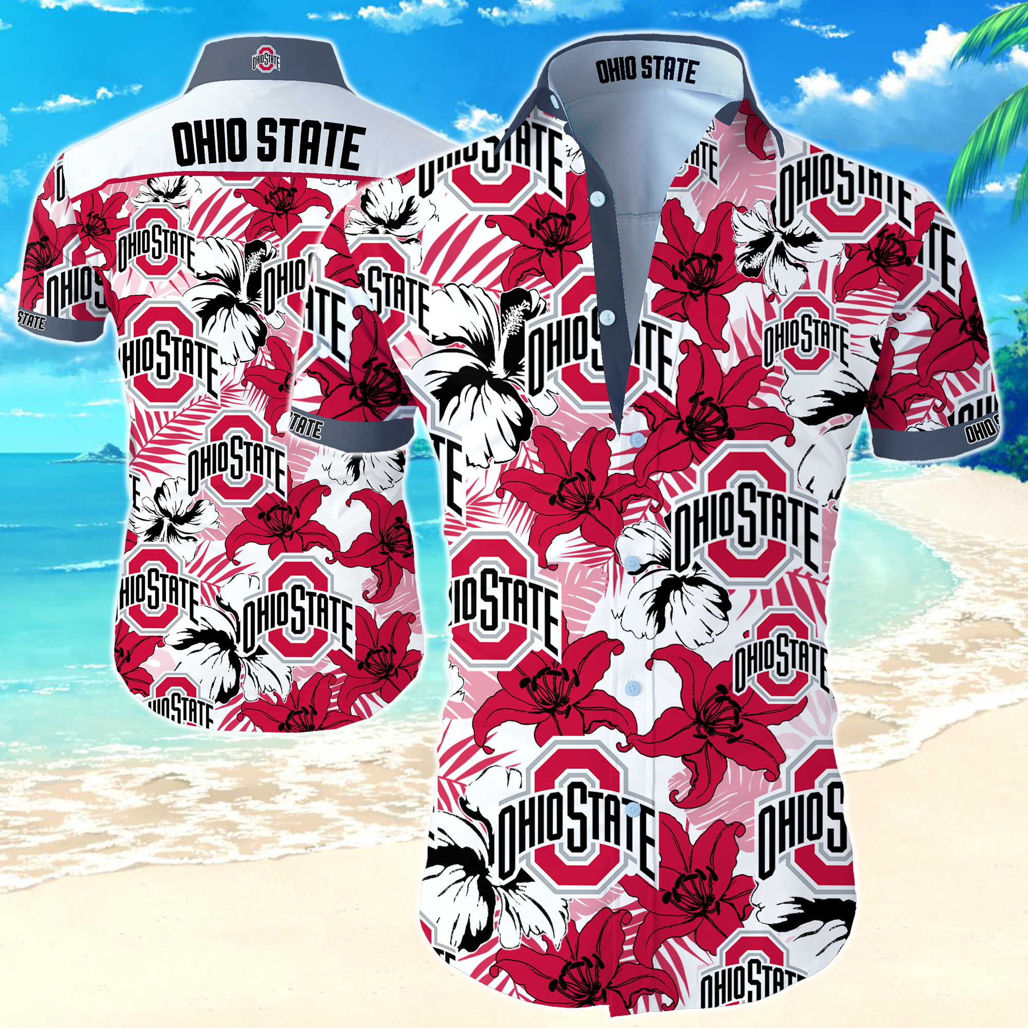 Ncaa Ohio State Buckeyes Hawaiian Shirt Summer Button Up Ncaa Ohio State Buckeyes Hawaiian Shirt Summer Button Up