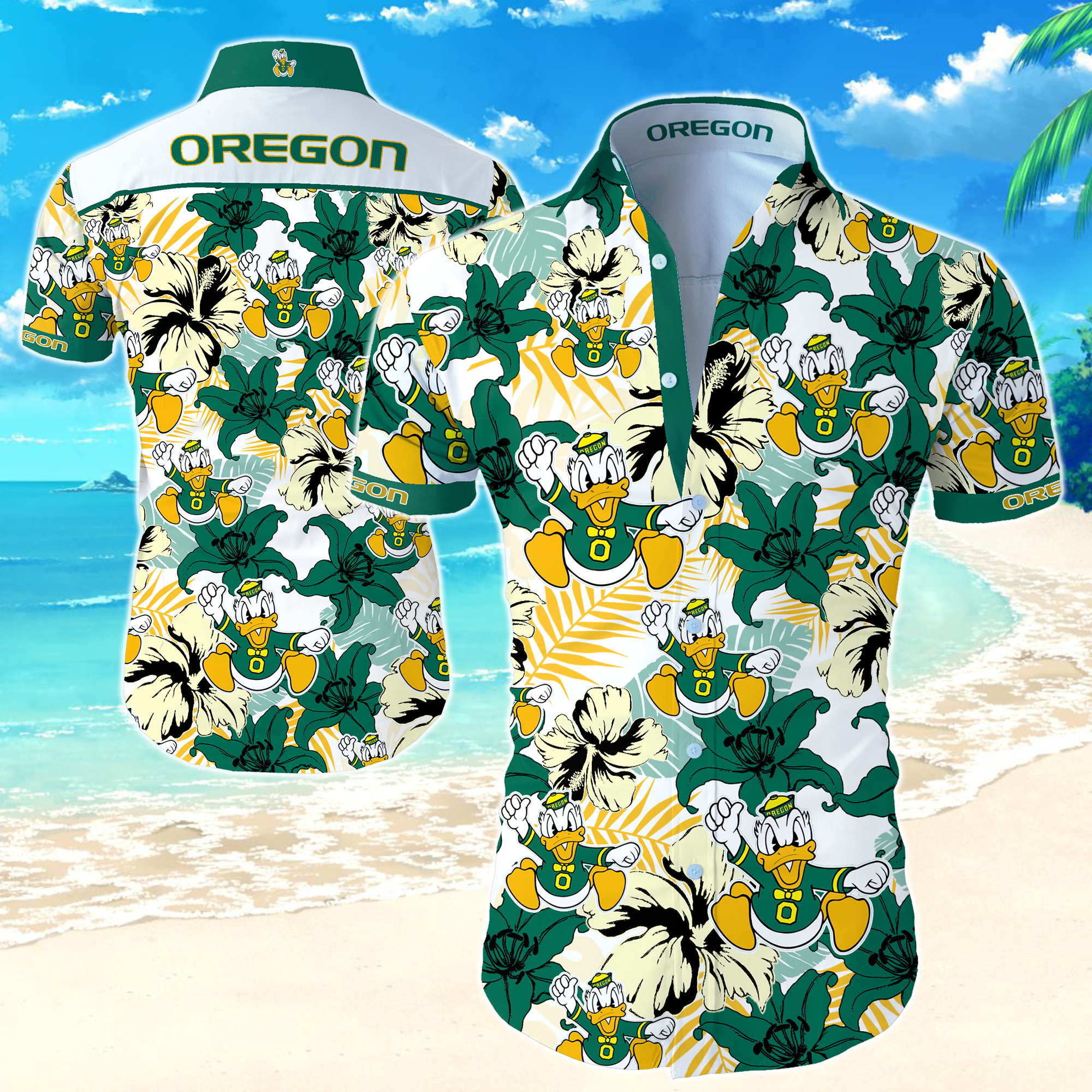 Ncca Oregon Ducks Hawaiian Shirt Summer Button Up Ncca Oregon Ducks Hawaiian Shirt Summer Button Up