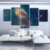 Nebula - Space 5 Panel Canvas Art Wall Decor