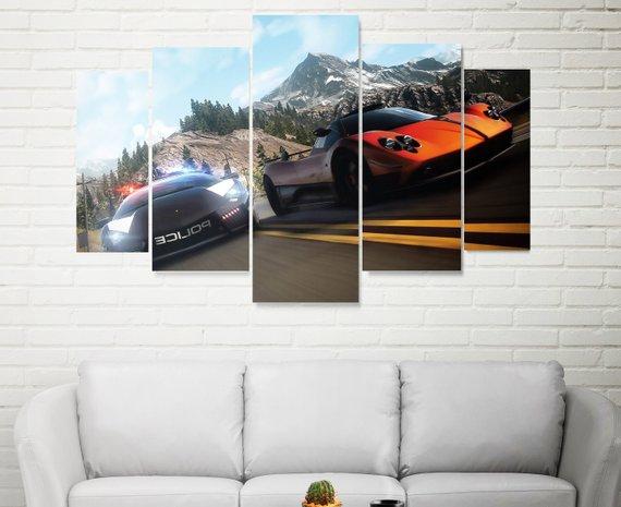 Need For Speed 2 - Automative 5 Panel Canvas Art Wall Decor Need For Speed 2 - Automative 5 Panel Canvas Art Wall Decor