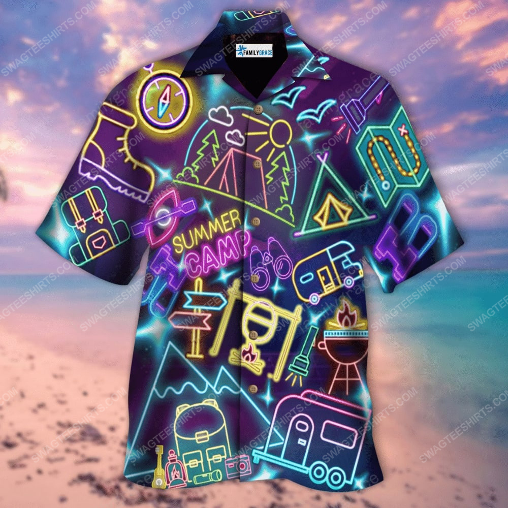 Neon Love Camping Summer Vacation Hawaiian Shirt Neon Love Camping Summer Vacation Hawaiian Shirt