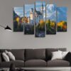 Neuschwanstein Castle In Germany 01 - Nature 5 Panel Canvas Art Wall Decor