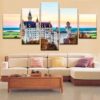Neuschwanstein Castle - Nature 5 Panel Canvas Art Wall Decor