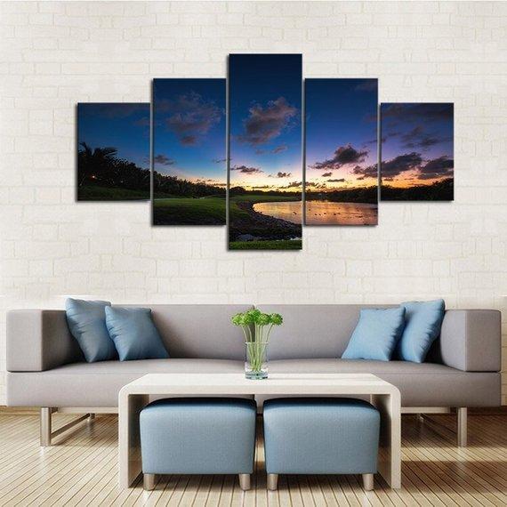 New Day New Golf Game - Sport 5 Panel Canvas Art Wall Decor New Day New Golf Game - Sport 5 Panel Canvas Art Wall Decor