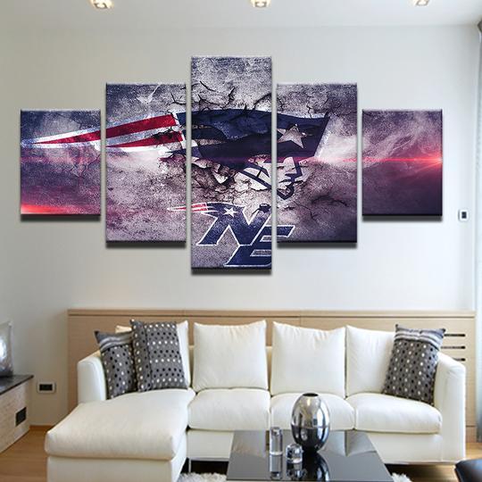 New England Patriots 3 - Nature 5 Panel Canvas Art Wall Decor New England Patriots 3 - Nature 5 Panel Canvas Art Wall Decor