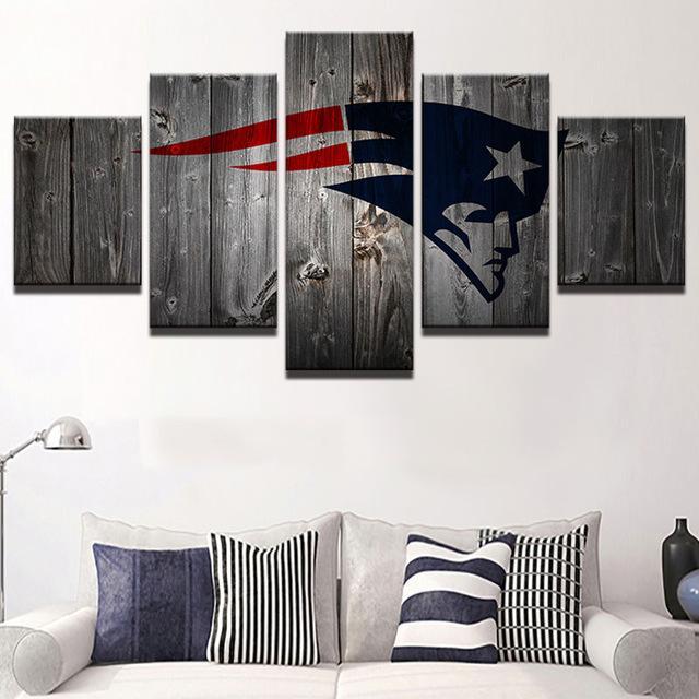 New England Patriots 7 - Sport 5 Panel Canvas Art Wall Decor New England Patriots 7 - Sport 5 Panel Canvas Art Wall Decor