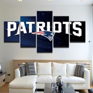 New England Patriots 8 - Sport 5 Panel Canvas Art Wall Decor