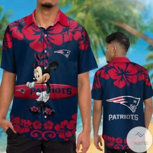 New England Patriots & Minnie Mouse Hawaiian Shirt