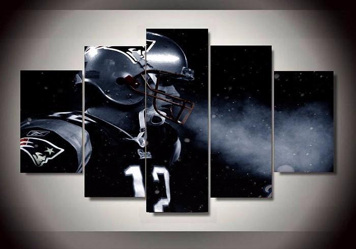 New England Patriots Quarterback Tom Brady - Famous Person 5 Panel Canvas Art Wall Decor New England Patriots Quarterback Tom Brady - Famous Person 5 Panel Canvas Art Wall Decor
