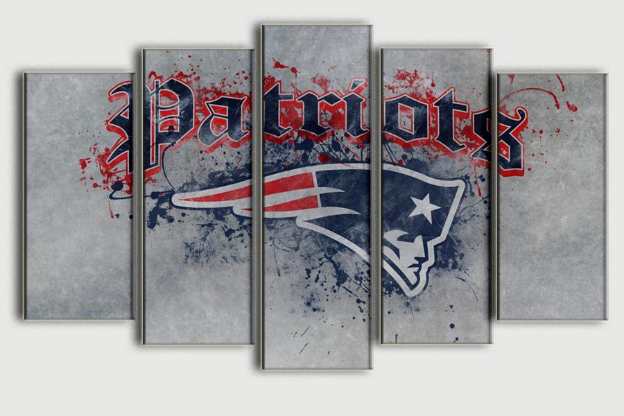 New England Patriots - Sport 5 Panel Canvas Art Wall Decor New England Patriots - Sport 5 Panel Canvas Art Wall Decor