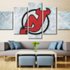 New Jersey Devils 3 Hockey - Sport 5 Panel Canvas Art Wall Decor