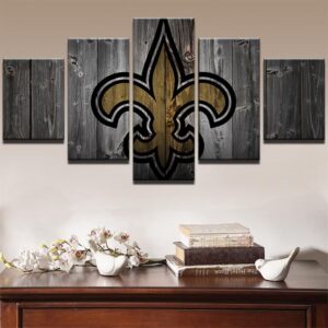 New Orleans Saints Barn Wood - Sport 5 Panel Canvas Art Wall Decor