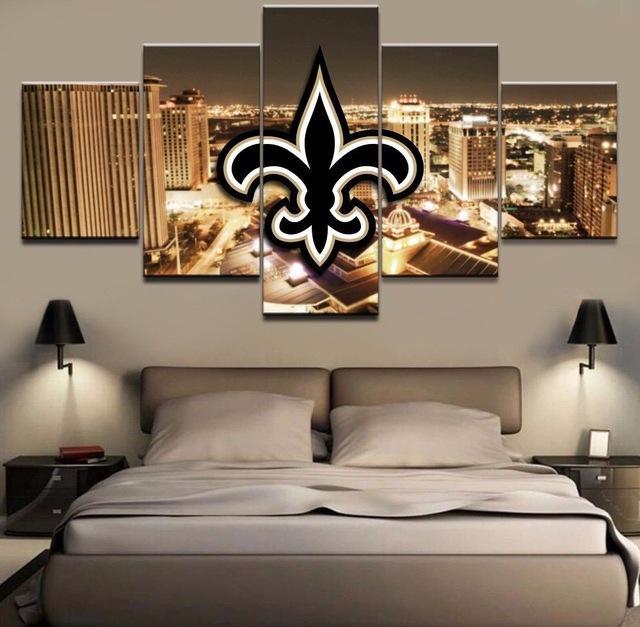 New Orleans Saints City NFL - 5 Panel Canvas Art Wall Decor New Orleans Saints City NFL - 5 Panel Canvas Art Wall Decor