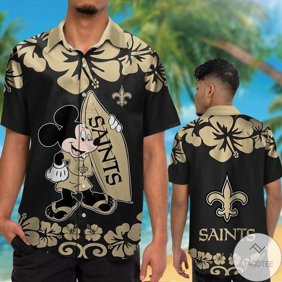 New Orleans Saints & Mickey Mouse Hawaiian Shirt New Orleans Saints & Mickey Mouse Hawaiian Shirt