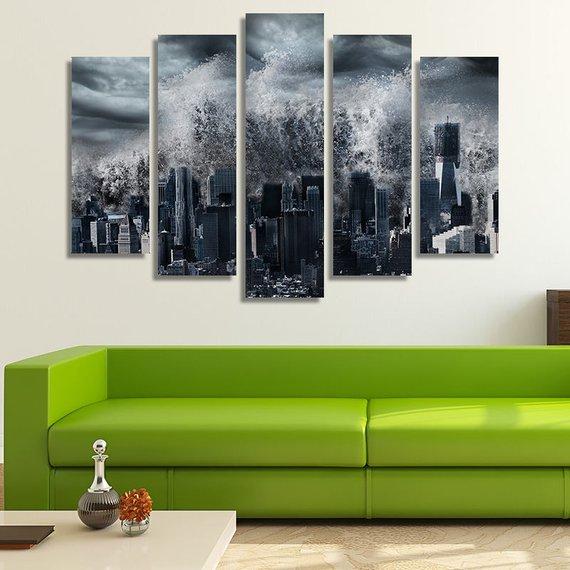 New York City 08 - Nature 5 Panel Canvas Art Wall Decor New York City 08 - Nature 5 Panel Canvas Art Wall Decor