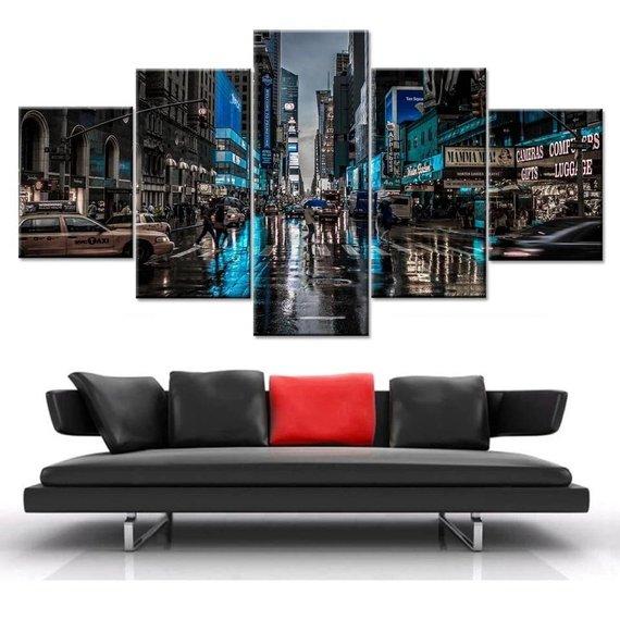 New York City 1 - Nature 5 Panel Canvas Art Wall Decor New York City 1 - Nature 5 Panel Canvas Art Wall Decor