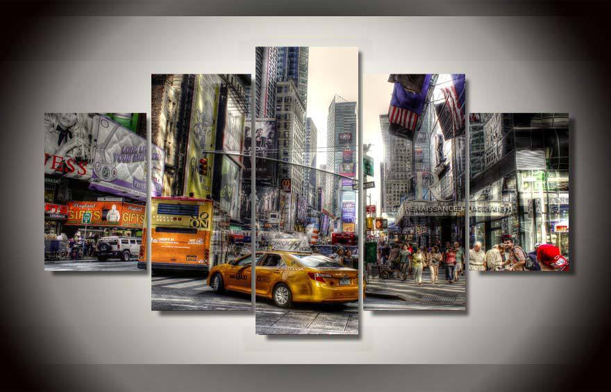 New York City 3 - Nature 5 Panel Canvas Art Wall Decor New York City 3 - Nature 5 Panel Canvas Art Wall Decor