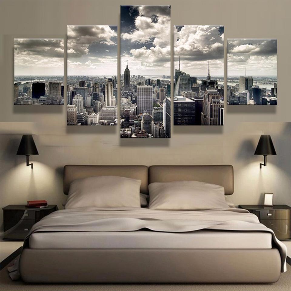 New York City Building - Nature 5 Panel Canvas Art Wall Decor New York City Building - Nature 5 Panel Canvas Art Wall Decor